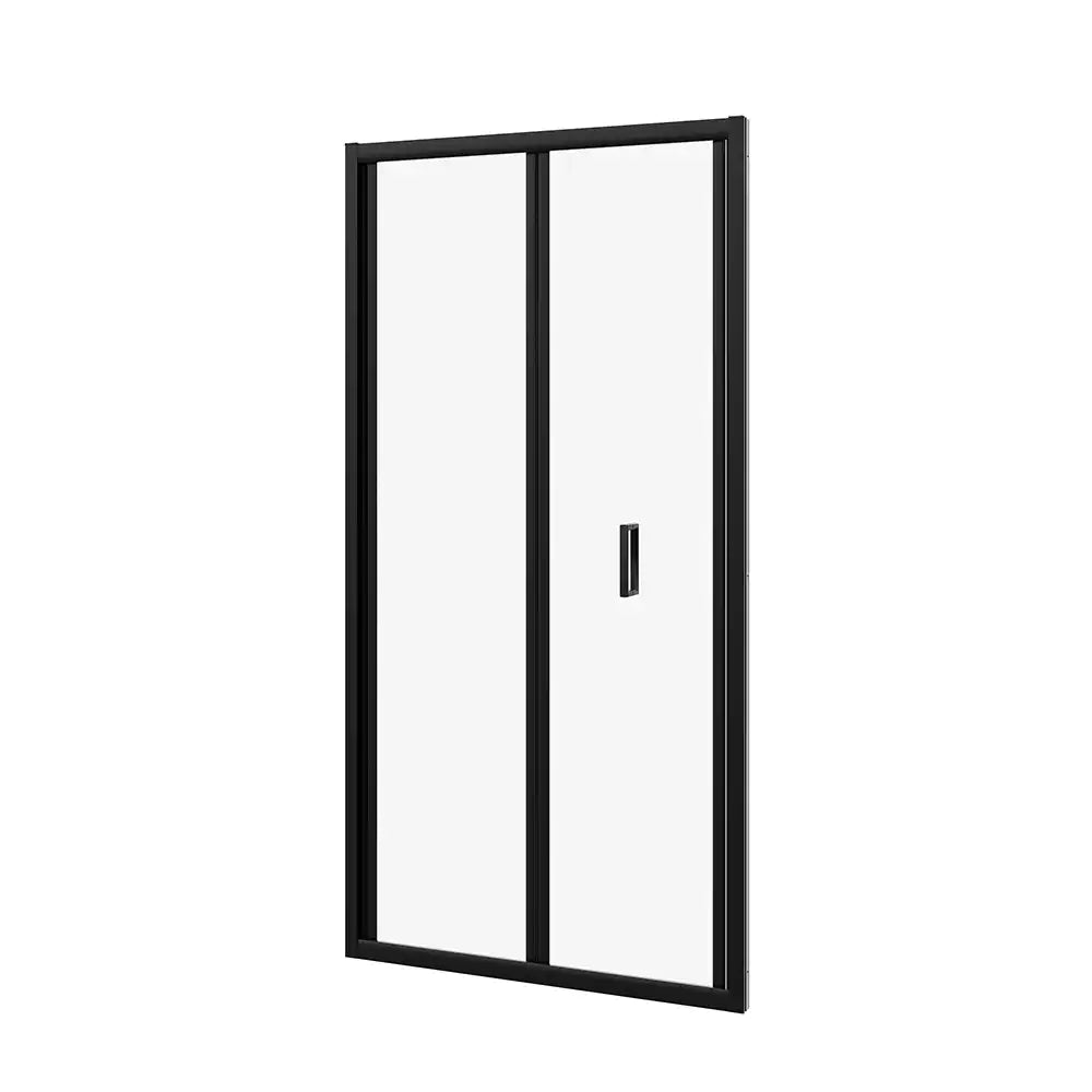Porta doccia 90 cm profili nero opaco apertura a libro vetro trasparente | Capri