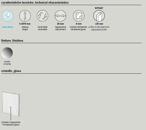 Box Doccia Battente Anticalcare 8mm Infinity - 99x108