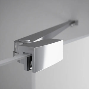 Porta doccia 160cm profili cromati apertura battente a destra con cerniere 90cm con parete fissa da 70cm vetro 8mm trasparente h195 | Fiji