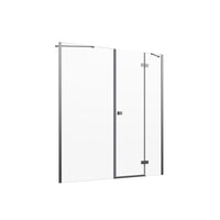 Porta doccia 160cm profili cromati apertura battente a destra con cerniere 90cm con parete fissa da 70cm vetro 8mm trasparente h195 | Fiji