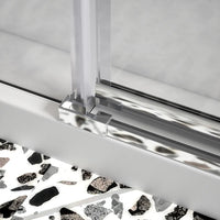 Porta doccia 160cm profili cromati apertura battente a sinistra con cerniere 70cm con parete fissa da 90cm vetro 8mm trasparente h195 | Fiji