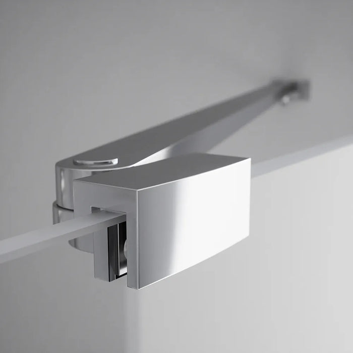 Porta doccia 160cm profili cromati apertura battente a sinistra con cerniere 70cm con parete fissa da 90cm vetro 8mm trasparente h195 | Fiji