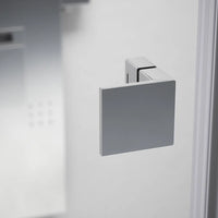 Porta doccia 170cm profili cromati apertura battente a sinistra con cerniere 80cm con parete fissa da 90cm vetro 8mm trasparente h195 | Fiji