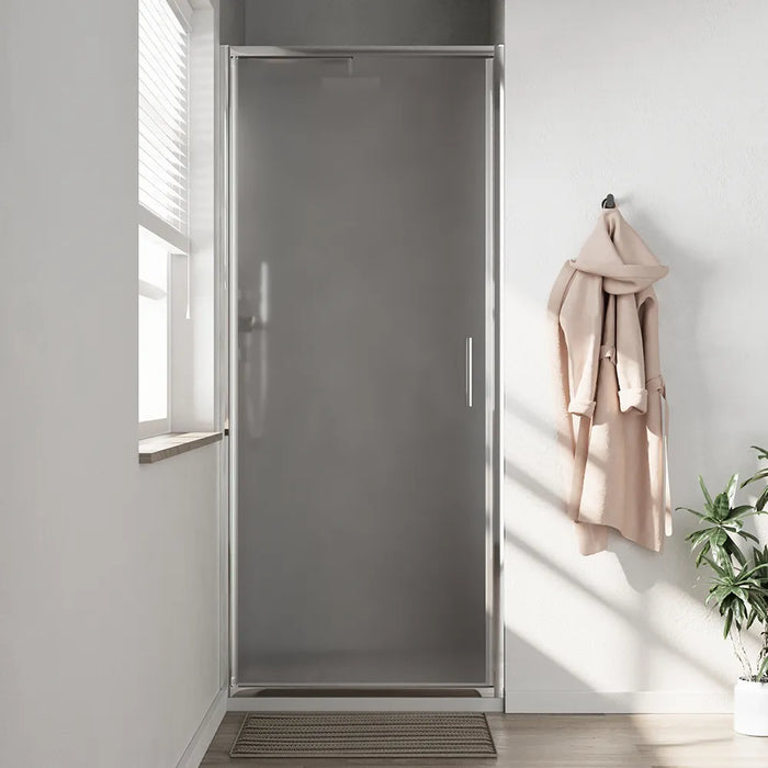 Porta doccia 90cm con apertura a battente profili slim cromati vetro 6mm opaco h190 | Portofino