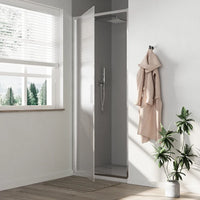 Porta doccia 80cm con apertura a battente profili slim cromati vetro 6mm opaco h190 | Portofino