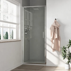 Porta doccia 100cm con apertura a battente profili slim cromati vetro 6mm trasparente h190 | Portofino