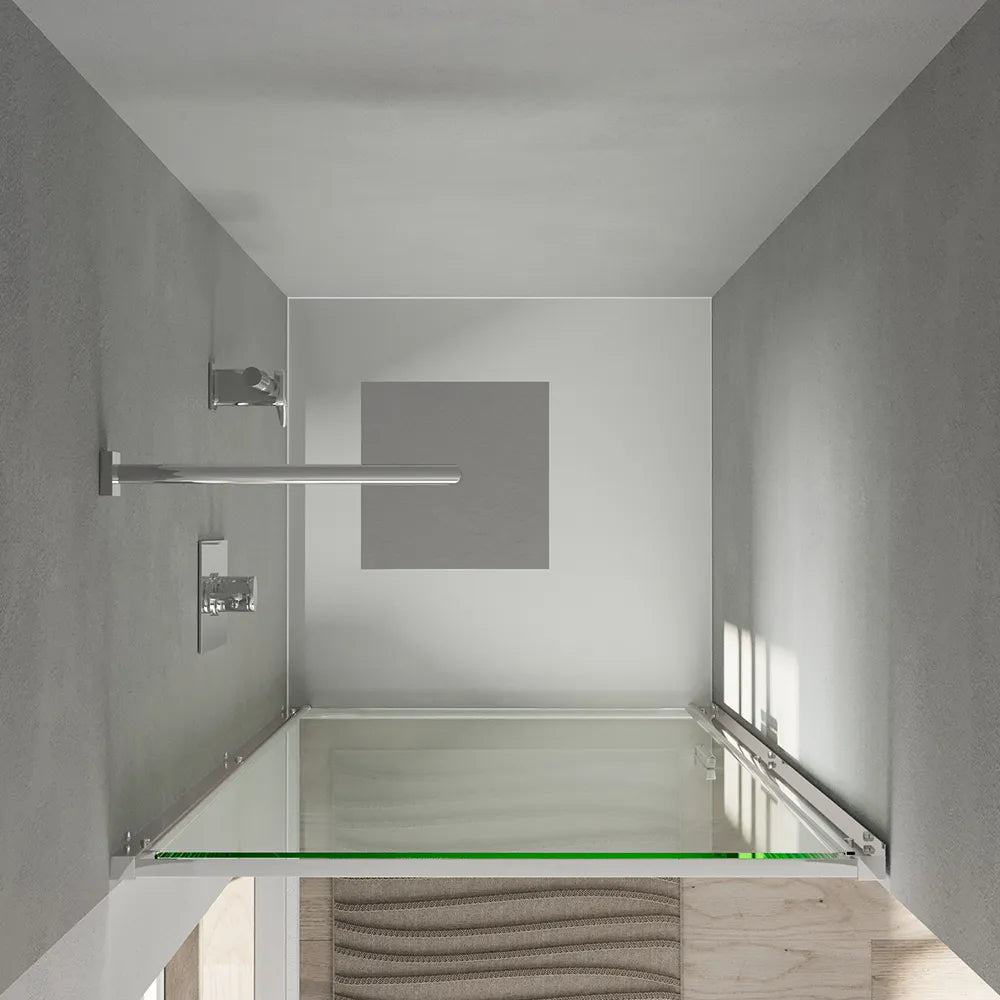 Porta doccia 90cm con apertura a battente profili slim cromati vetro 6mm trasparente h190 | Portofino