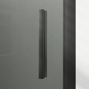 Porta doccia 75cm con apertura a battente profili slim nero opaco vetro 6mm trasparente h190 | Portofino