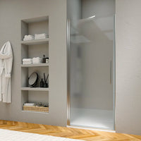 Porta doccia 75cm apertura a battente con profili cromati e vetro da 6mm opaco h195 | Elba