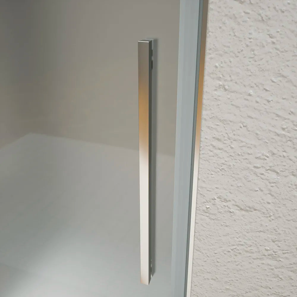 Porta doccia 60cm apertura a battente con profili cromati e vetro da 6mm opaco h195 | Elba
