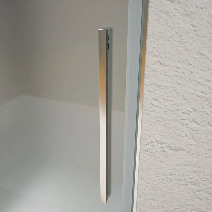 Porta doccia 80cm apertura a battente con profili cromati e vetro da 6mm opaco h195 | Elba