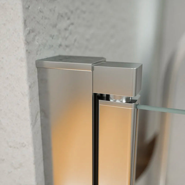 Porta doccia 100cm apertura a battente con profili cromati e vetro da 6mm opaco h195 | Elba