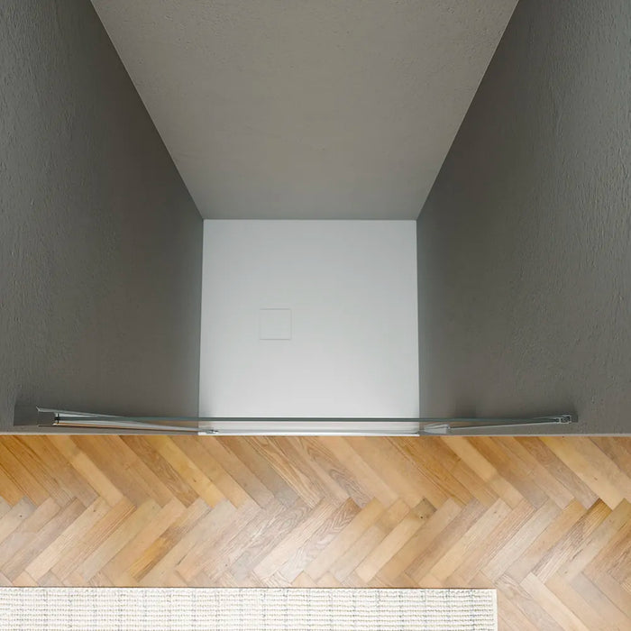 Porta doccia 100cm apertura a battente con profili cromati e vetro da 6mm opaco h195 | Elba