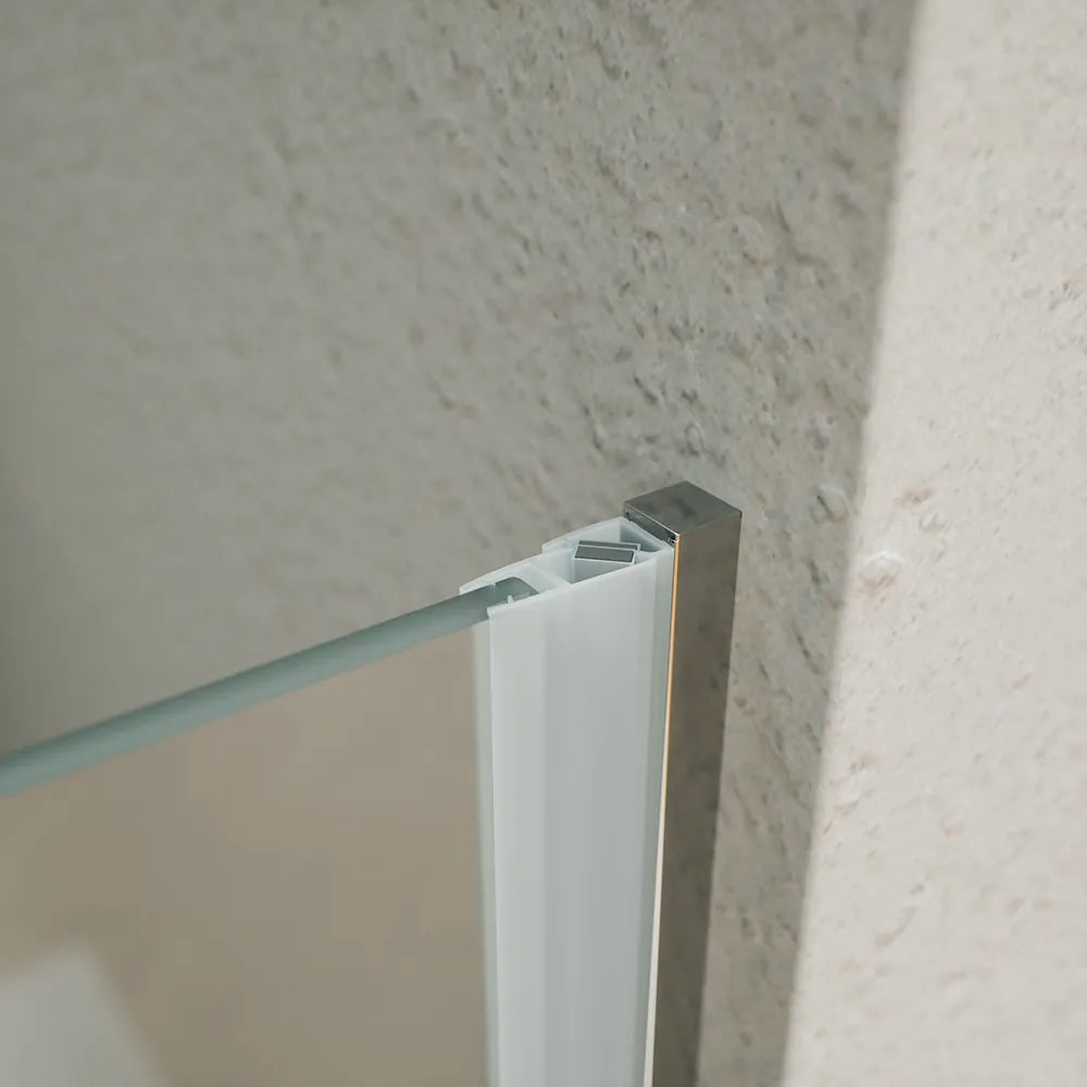 Porta doccia 65cm apertura a battente con profili cromati e vetro da 6mm opaco h195 | Elba