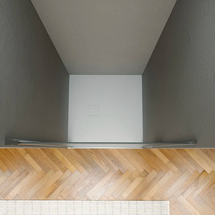 Porta doccia 70cm apertura a battente con profili cromati e vetro da 6mm trasparente h195 | Elba