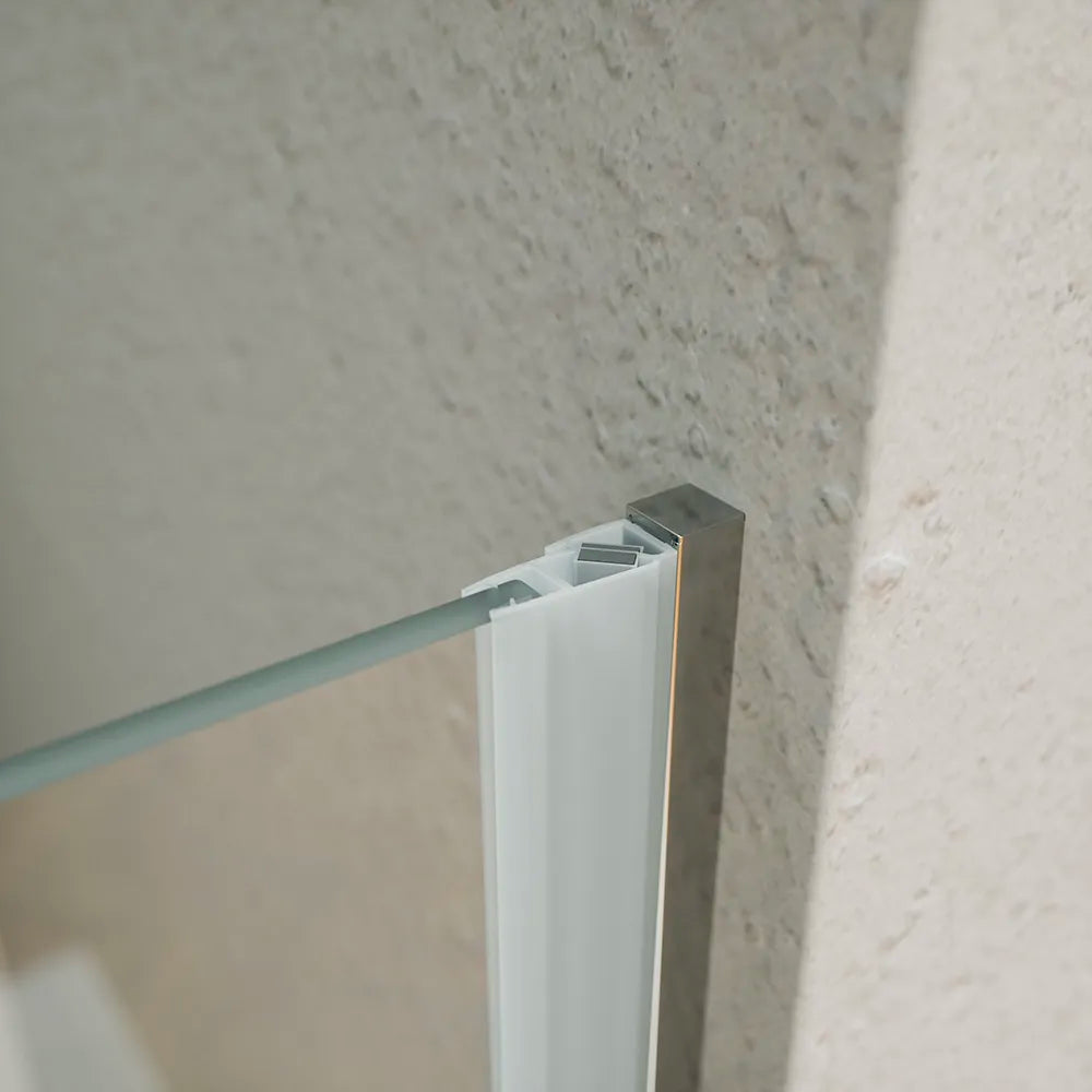 Porta doccia 100cm apertura a battente con profili cromati e vetro da 6mm trasparente h195 | Elba