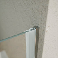 Porta doccia 80cm apertura a battente con profili cromati e vetro da 6mm trasparente h195 | Elba