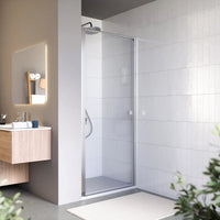 Porta doccia 70cm apertura a battente con profili cromati e vetro da 8mm trasparente h195 | Bahamas