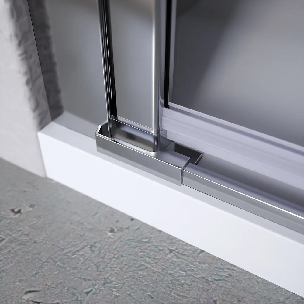 Porta doccia 100cm apertura a battente con profili cromati e vetro da 8mm trasparente h195 | Bahamas