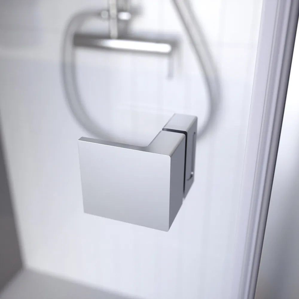 Porta doccia 90cm apertura a battente con profili cromati e vetro da 8mm trasparente h195 | Bahamas
