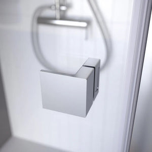 Porta doccia 90cm apertura a battente con profili cromati e vetro da 8mm trasparente h195 | Bahamas