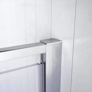 Porta doccia 90cm apertura a battente con profili cromati e vetro da 8mm trasparente h195 | Bahamas