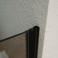 Porta doccia 75cm apertura a battente con profili nero opaco e vetro da 6mm fumè h195 | Elba