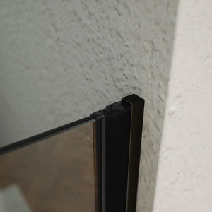 Porta doccia 75cm apertura a battente con profili nero opaco e vetro da 6mm fumè h195 | Elba