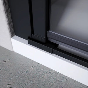 Porta doccia 70cm apertura a battente con profili nero opaco e vetro da 8mm trasparente h195 |Bahamas