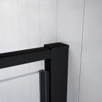 Porta doccia 70cm apertura a battente con profili nero opaco e vetro da 8mm trasparente h195 |Bahamas