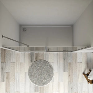 Porta doccia 190cm profili cromati apertura a battente 100cm con parete fissa da 90cm vetro 8mm trasparente h195 | Fiji