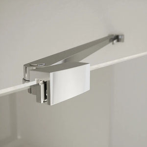 Porta doccia 180cm profili cromati apertura a battente 90cm con parete fissa da 90cm vetro 8mm trasparente h195 | Fiji