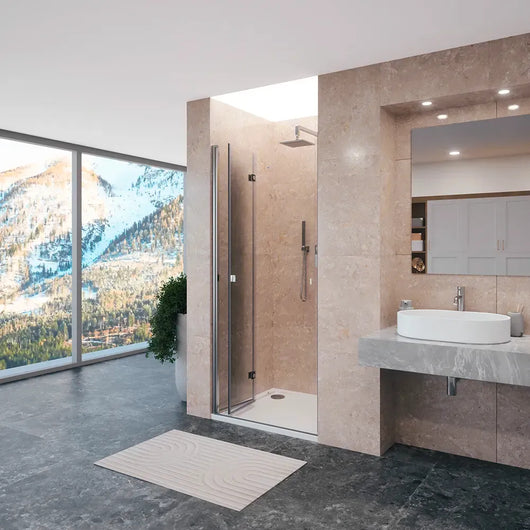 Porta doccia 70cm apertura a libro lato sinistro con profili cromati e vetro da 8mm trasparente h195 | Fiji