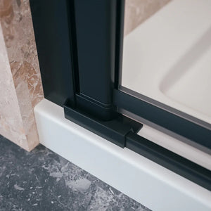 Porta doccia 90cm apertura a libro lato sinistro con profili nero opaco e vetro da 8mm trasparente h195 | Fiji