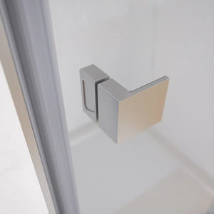 Porta doccia 90cm apertura a battente lato destro con cerniere, profili cromati e vetro da 8mm trasparente h195 | Fiji