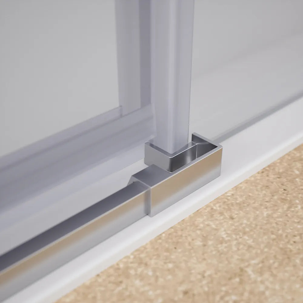 Porta doccia 110cm apertura a battente lato destro con cerniere, profili cromati e vetro da 8mm trasparente h195 | Fiji