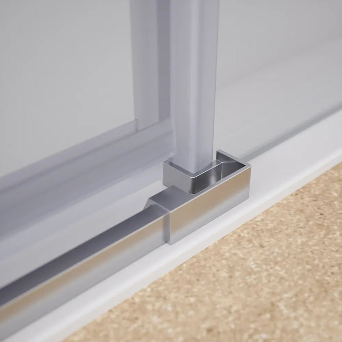 Porta doccia 120cm apertura a battente lato destro con cerniere, profili cromati e vetro da 8mm trasparente h195 | Fiji