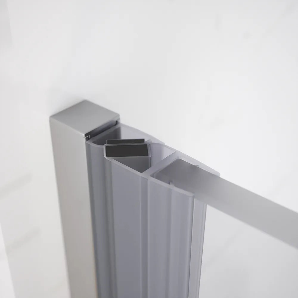 Porta doccia 110cm apertura a battente lato destro con cerniere, profili cromati e vetro da 8mm trasparente h195 | Fiji