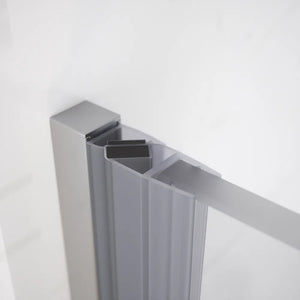 Porta doccia 110cm apertura a battente lato destro con cerniere, profili cromati e vetro da 8mm trasparente h195 | Fiji