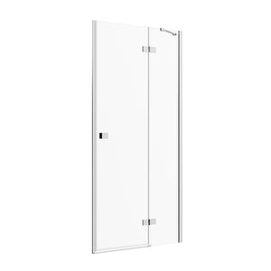 Porta doccia 120cm apertura a battente lato destro con cerniere, profili cromati e vetro da 8mm trasparente h195 | Fiji