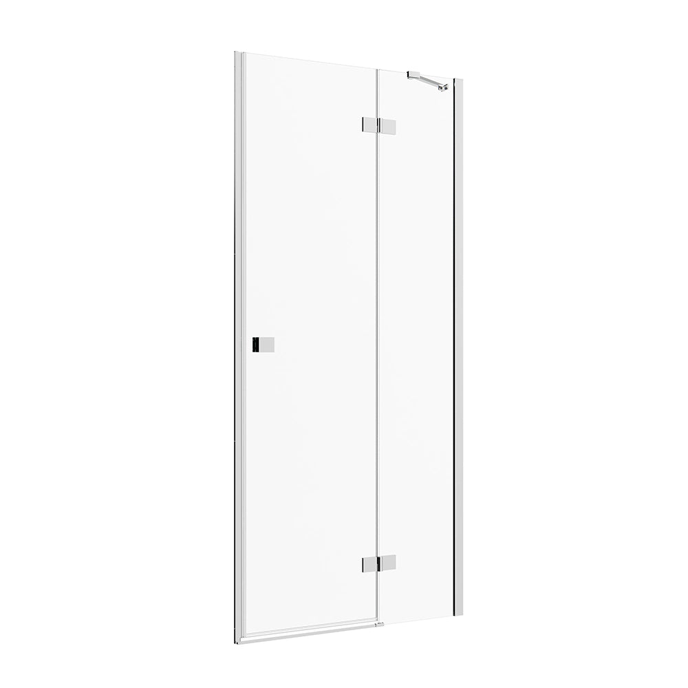 Porta doccia 100cm apertura a battente lato destro con cerniere, profili cromati e vetro da 8mm trasparente h195 | Fiji