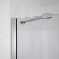 Porta doccia 70cm apertura a battente lato sinistro con cerniere, profili cromati e vetro da 8mm trasparente h195 | Fiji