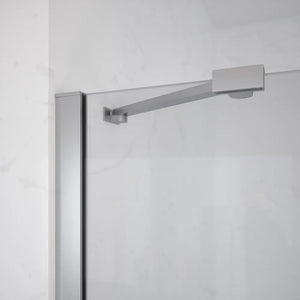 Porta doccia 80cm apertura a battente lato sinistro con cerniere, profili cromati e vetro da 8mm trasparente h195 | Fiji