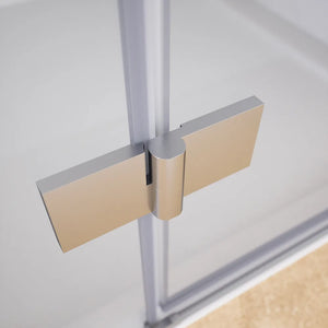 Porta doccia 70cm apertura a battente lato sinistro con cerniere, profili cromati e vetro da 8mm trasparente h195 | Fiji