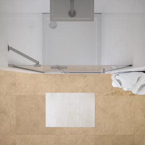 Porta doccia 110cm apertura a battente lato sinistro con cerniere, profili cromati e vetro da 8mm trasparente h195 | Fiji