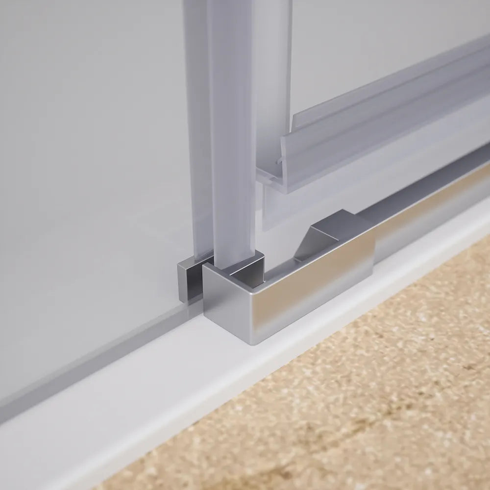 Porta doccia 110cm apertura a battente lato sinistro con cerniere, profili cromati e vetro da 8mm trasparente h195 | Fiji