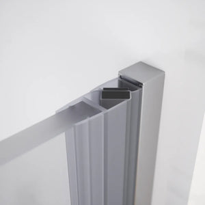 Porta doccia 110cm apertura a battente lato sinistro con cerniere, profili cromati e vetro da 8mm trasparente h195 | Fiji