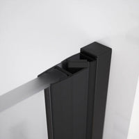 Porta doccia 80cm apertura a battente lato sinistro con cerniere, profili nero opaco e vetro da 8mm trasparente h195 | Fiji