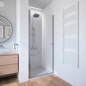 Porta doccia 100cm apertura a battente con profili cromati e vetro da 8mm trasparente h195 | Fiji