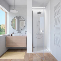 Porta doccia 100cm apertura a battente con profili cromati e vetro da 8mm trasparente h195 | Fiji